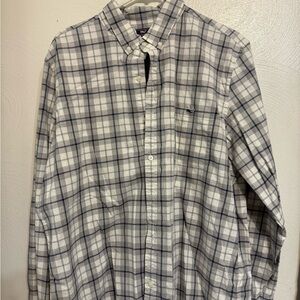 Vineyard Vines White and Gray Checkered Men's Shirt